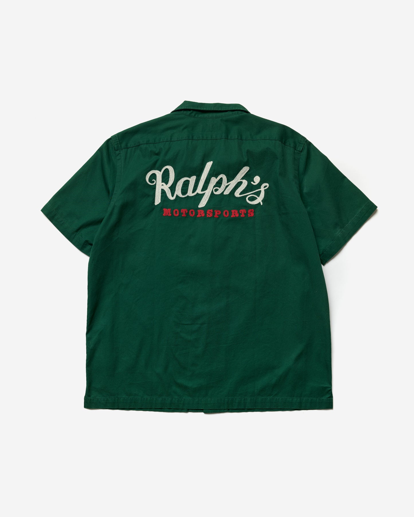 Embroidered Open Collar Short Sleeve Shirt - Xlarge