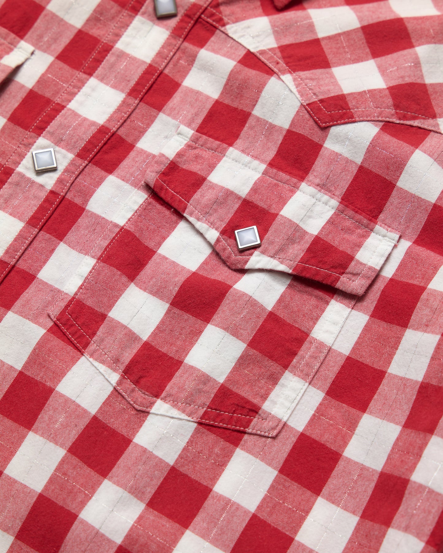 Checkered Western Short Sleeve Shirt - Medium