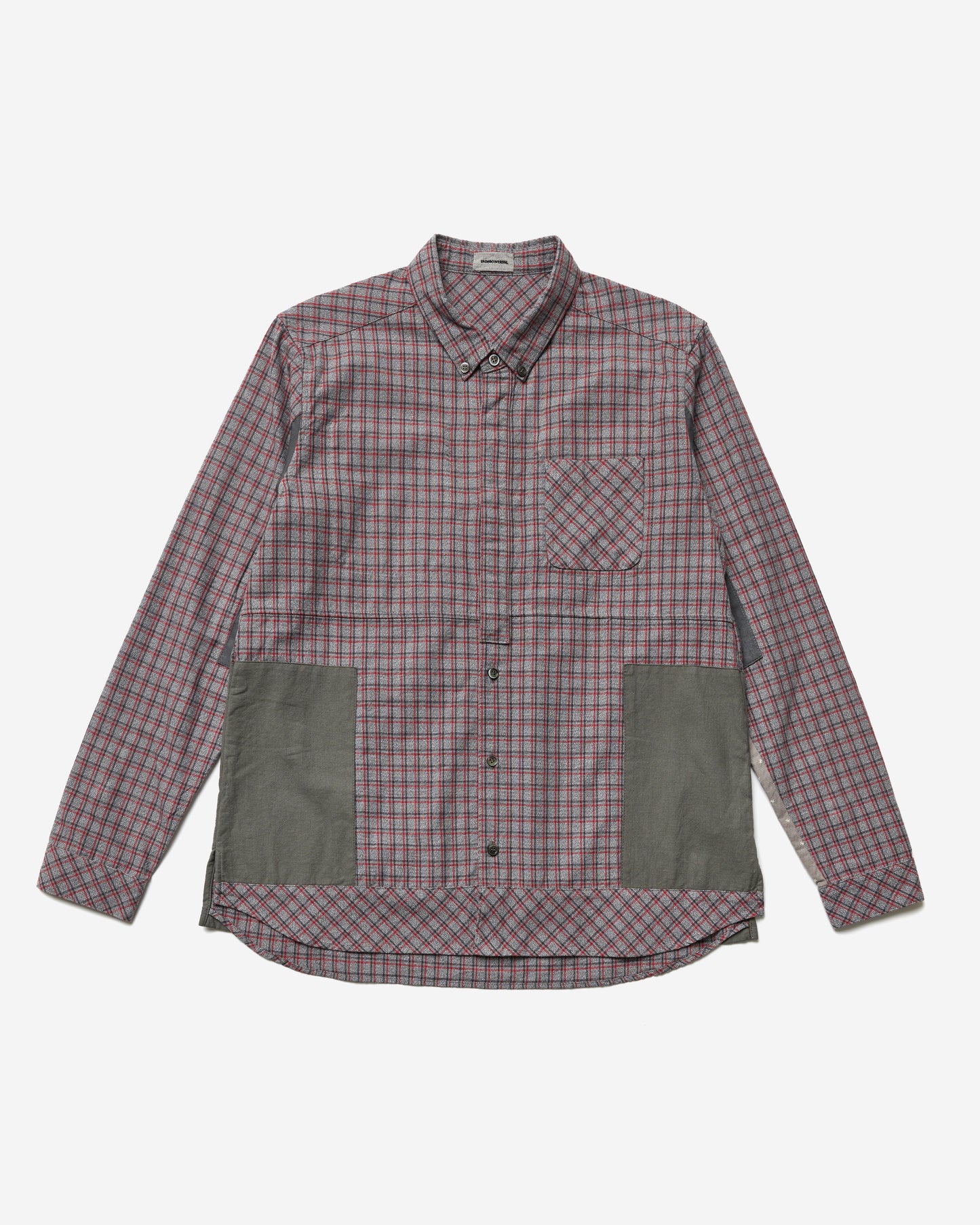 "Open Strings" Checkered Multi Fabric Shirt - Large