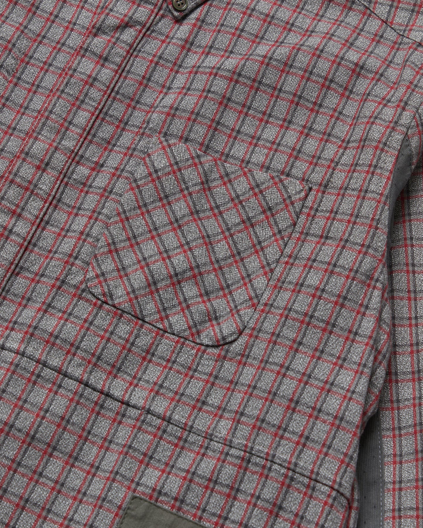 "Open Strings" Checkered Multi Fabric Shirt - Large