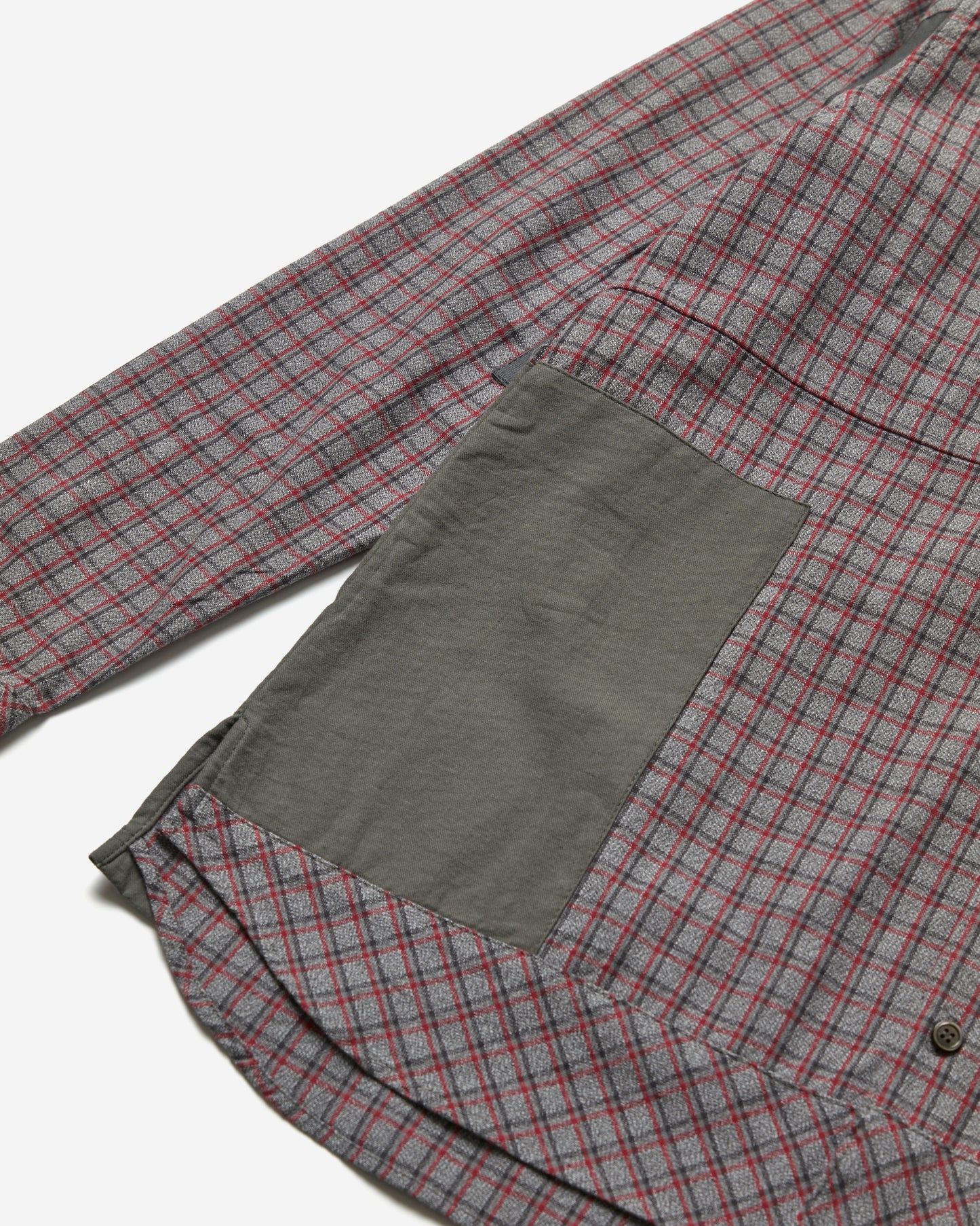 "Open Strings" Checkered Multi Fabric Shirt - Large