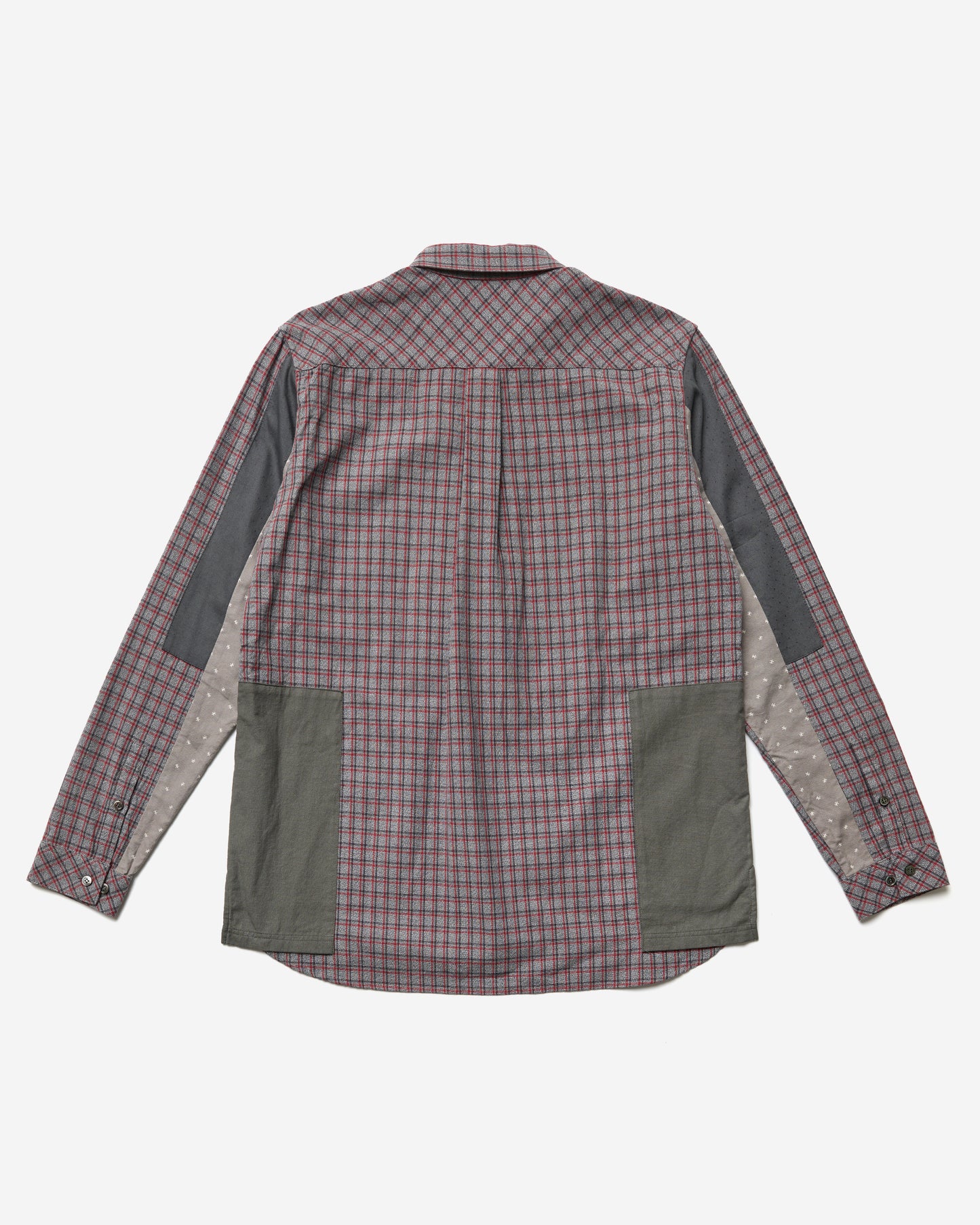 "Open Strings" Checkered Multi Fabric Shirt - Large