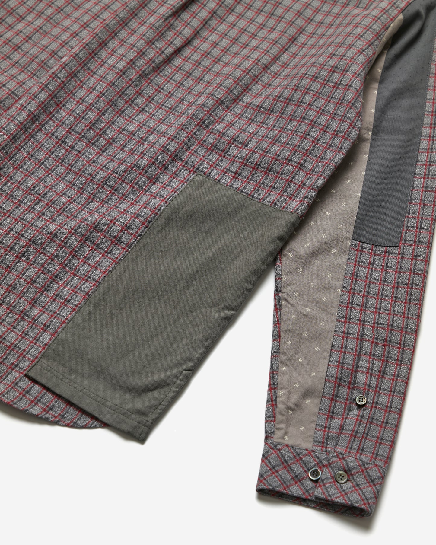 "Open Strings" Checkered Multi Fabric Shirt - Large