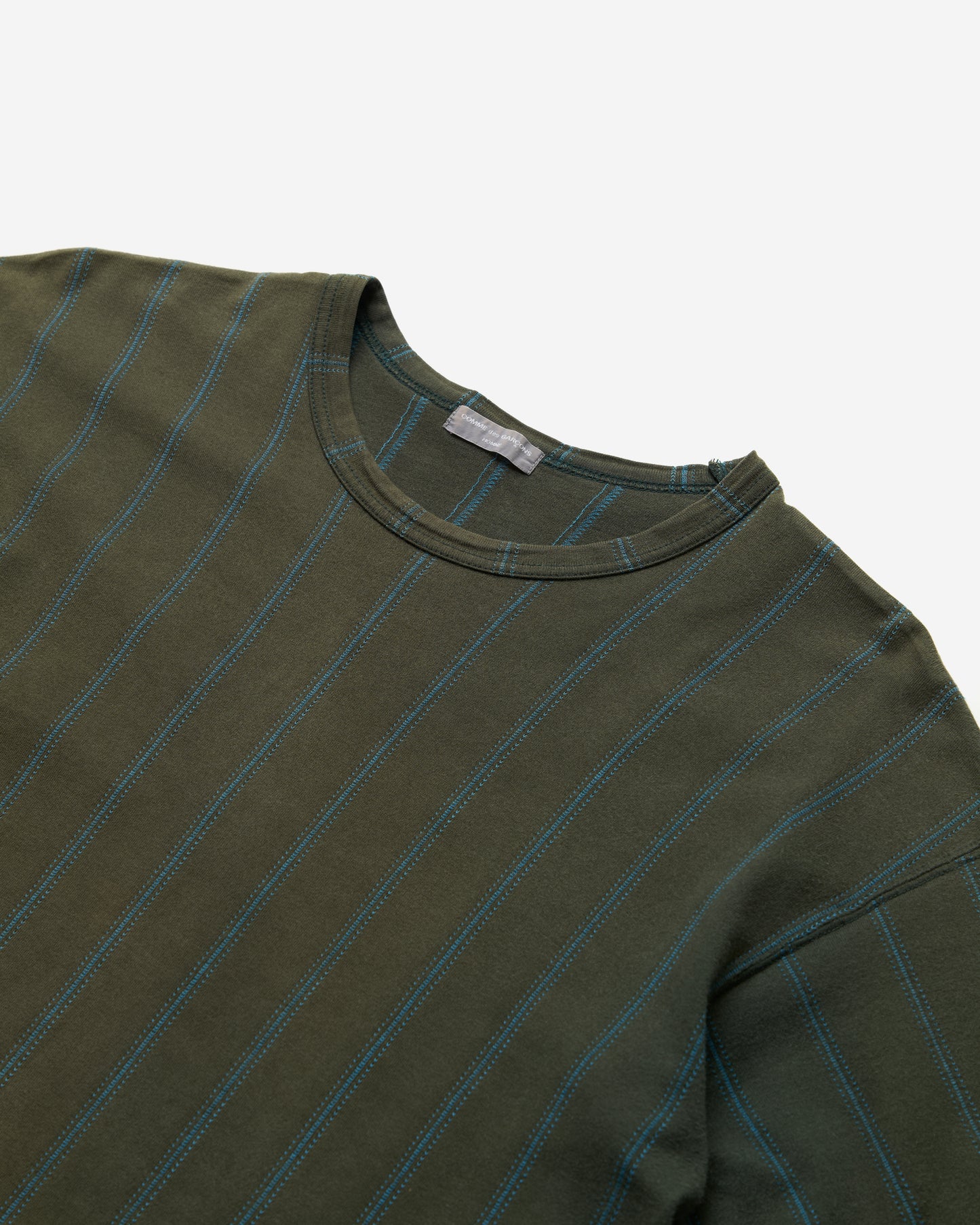 Embroidered Striped T-Shirt -  Large