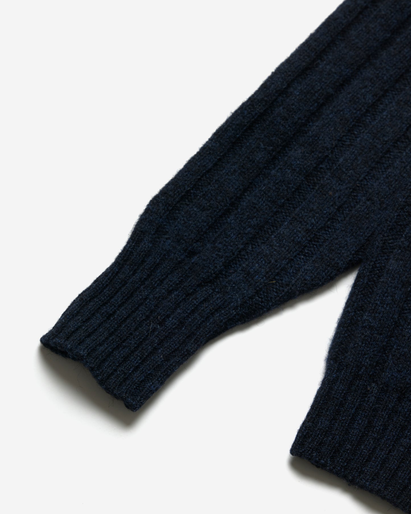 Ribbed Knitted Wool Sweater - Large