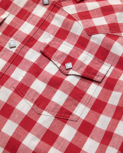 Checkered Western Short Sleeve Shirt - Medium