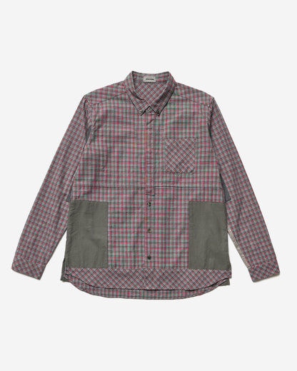 "Open Strings" Checkered Multi Fabric Shirt - Large
