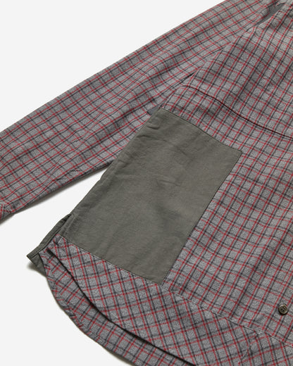 "Open Strings" Checkered Multi Fabric Shirt - Large
