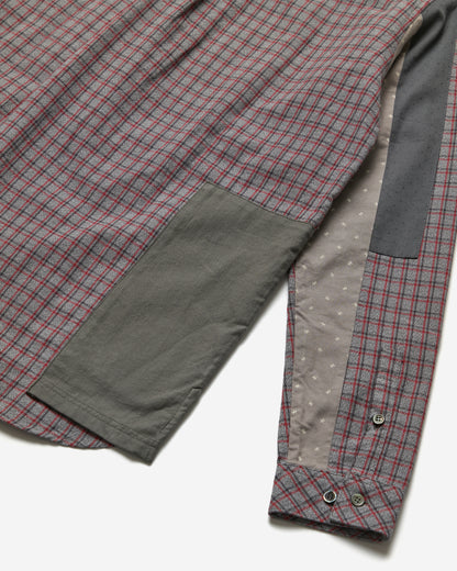 "Open Strings" Checkered Multi Fabric Shirt - Large