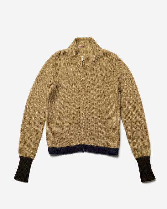 Knitted Zip-Up Sweater - Large
