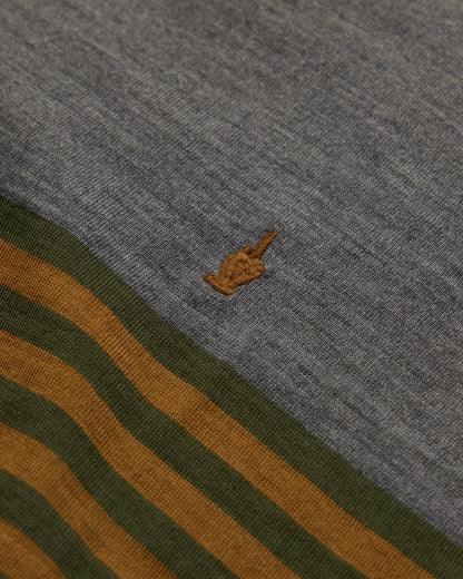 13ss V-Neck Stripped Wool Sweater - Large